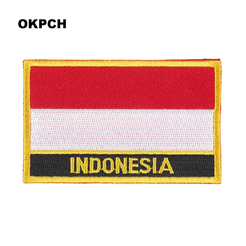 Sewing Indonesia - Patches bordados de bandeira da Indonésia,