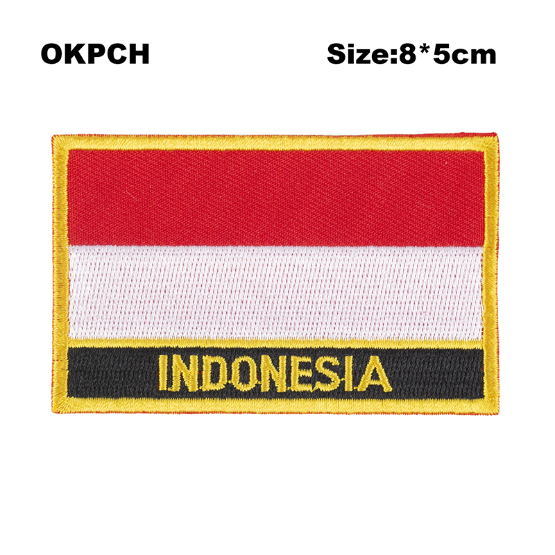 Sewing Indonesia - Patches bordados de bandeira da Indonésia,