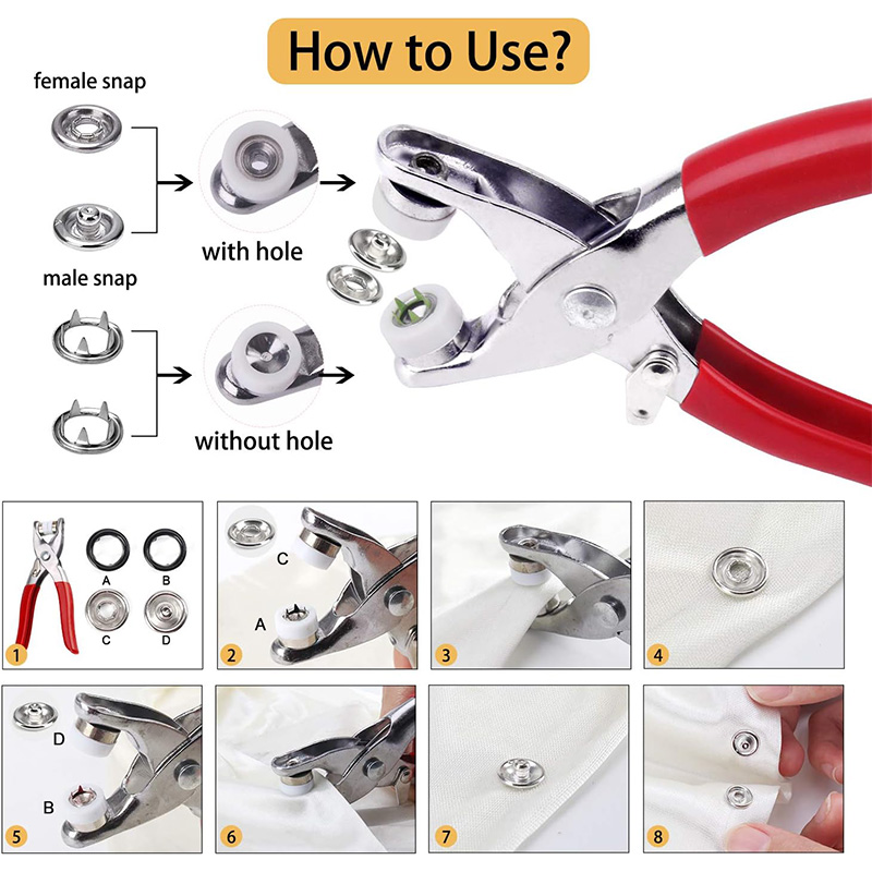 100 conjuntos de alicates de p - Snap Button Plier avaliação e preço