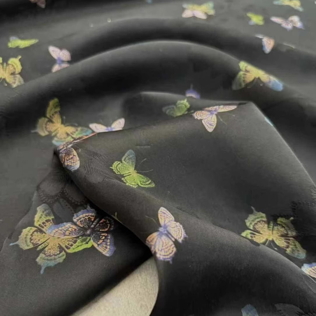 Tecido de seda pesado preto co - Sewing Vest avaliação e preço