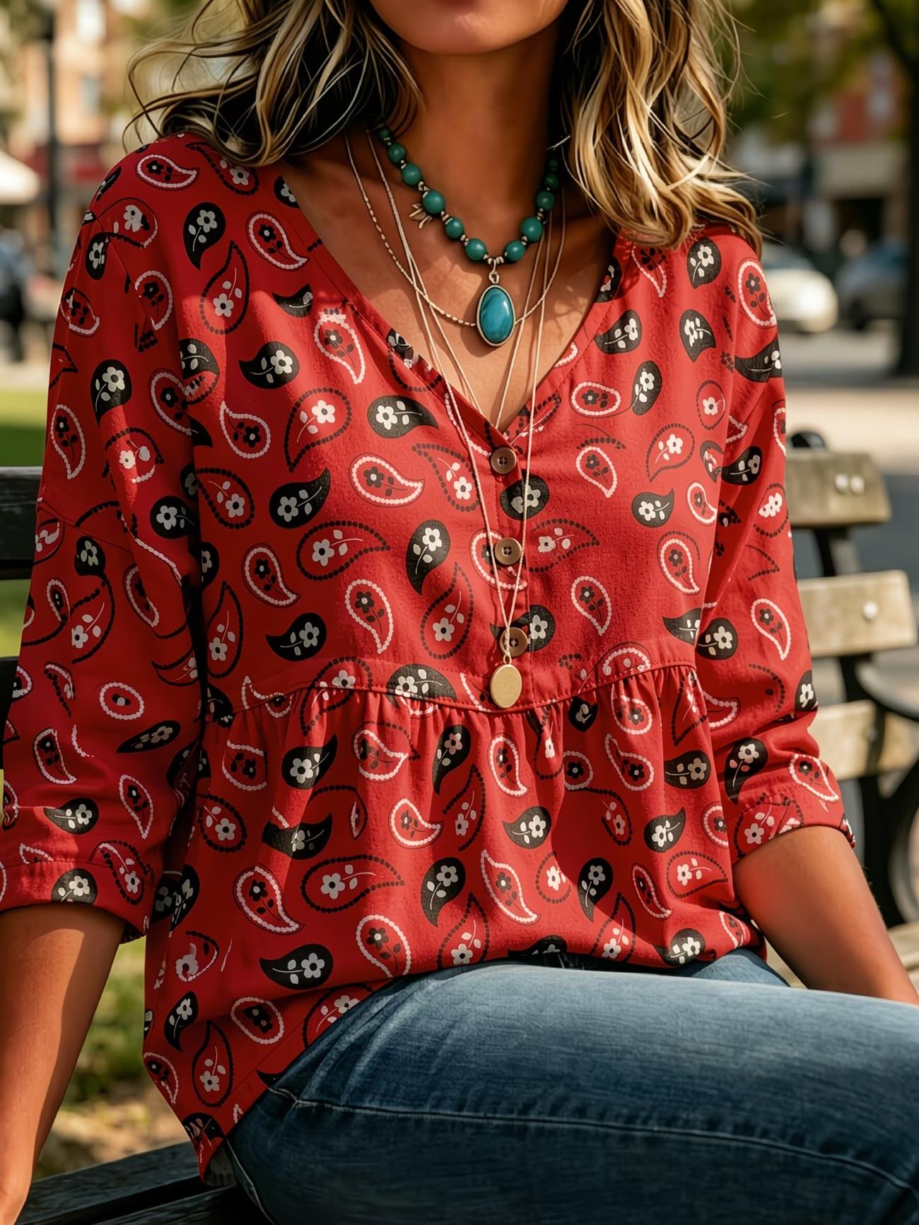 Blusa Feminina Vermelha com Es - Sewing V avaliação e preço