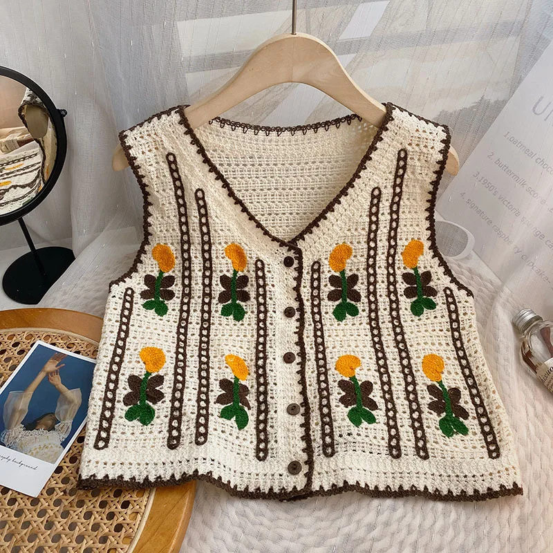 Colete de Crochê Bordado Flora - Sewing Vest avaliação e preço